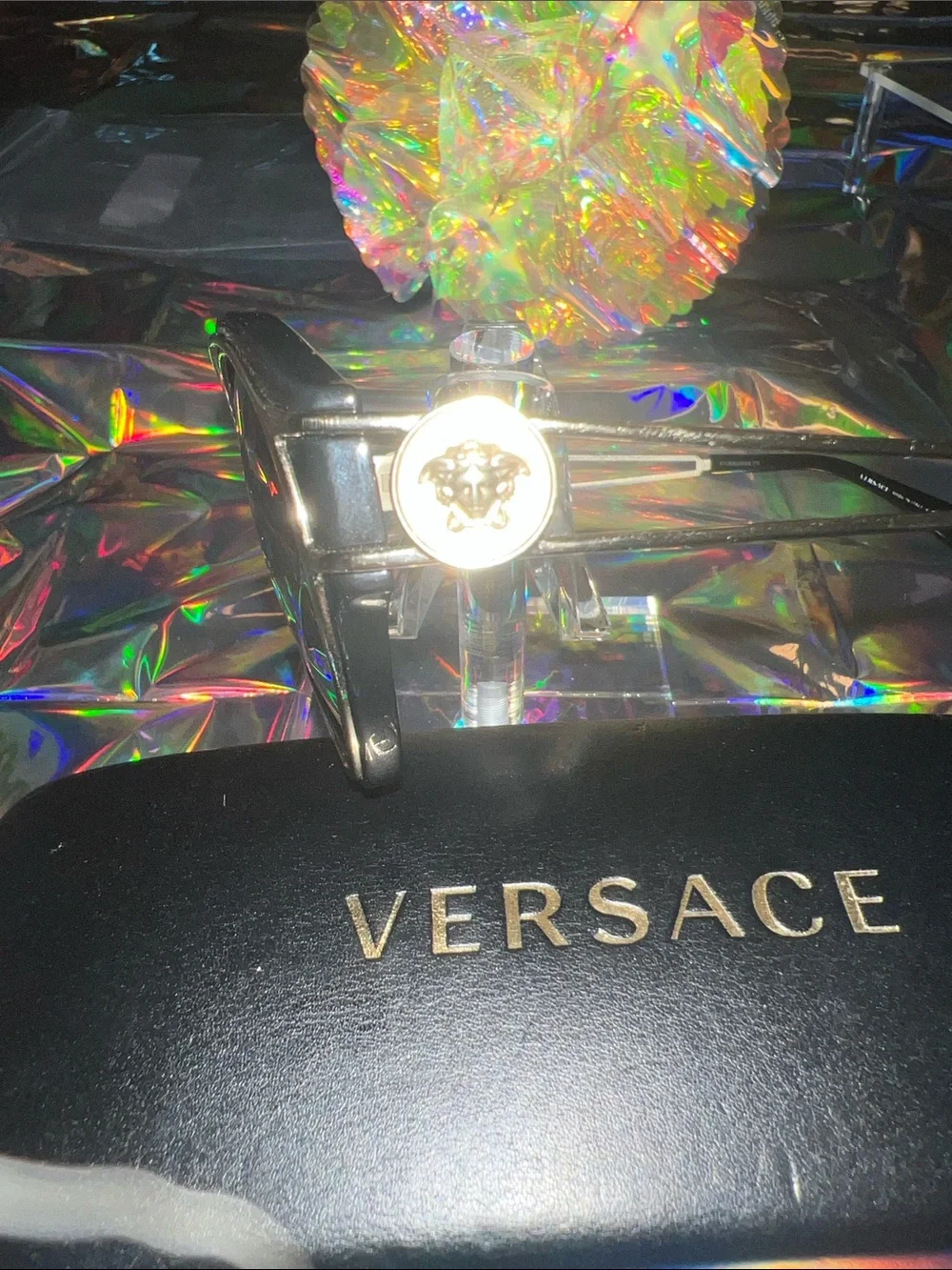 Versace Womens Black Round Gradient Sunglasses VE4342